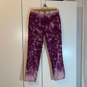 Customized mom jean- tie dyed from pacsun